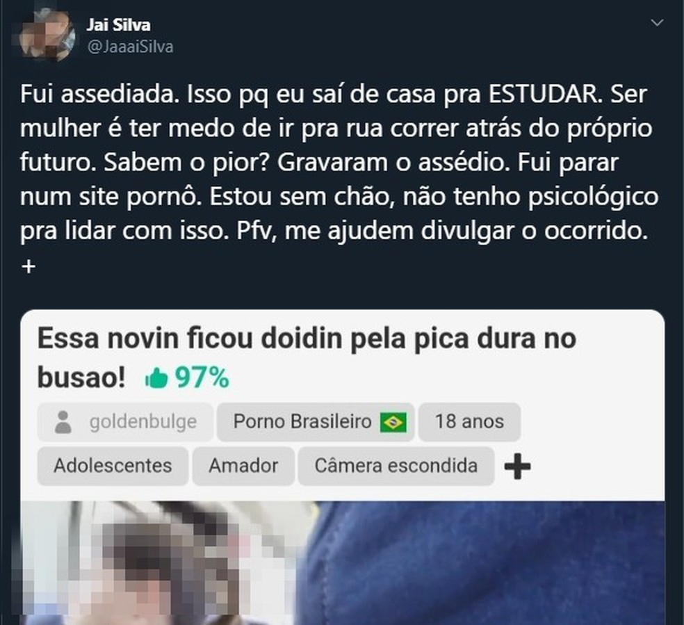 Mulher Assediada No Nibus E V Deo Vai Parar Em Site Porn Estou Sem Ch O