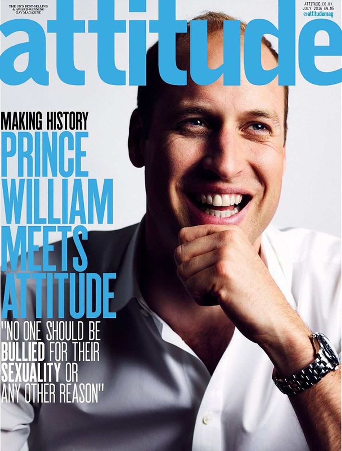Príncipe William é o primeiro membro da família real britânica a estampar a capa de uma revista gay