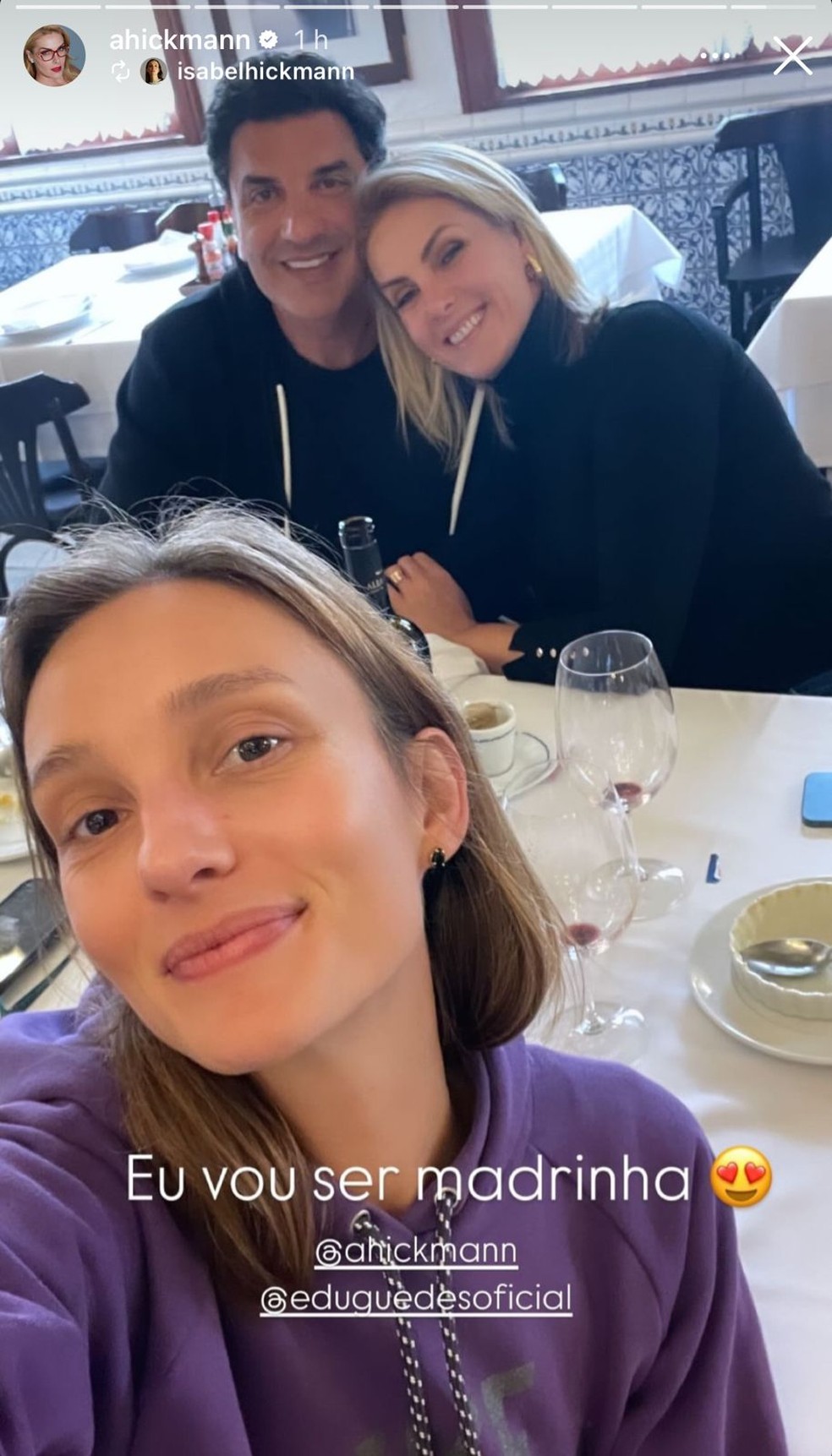 Ana Hickmann escolhe sua irmã para ser madrinha de casamento com Edu Guedes — Foto: Reprodução/Instagram