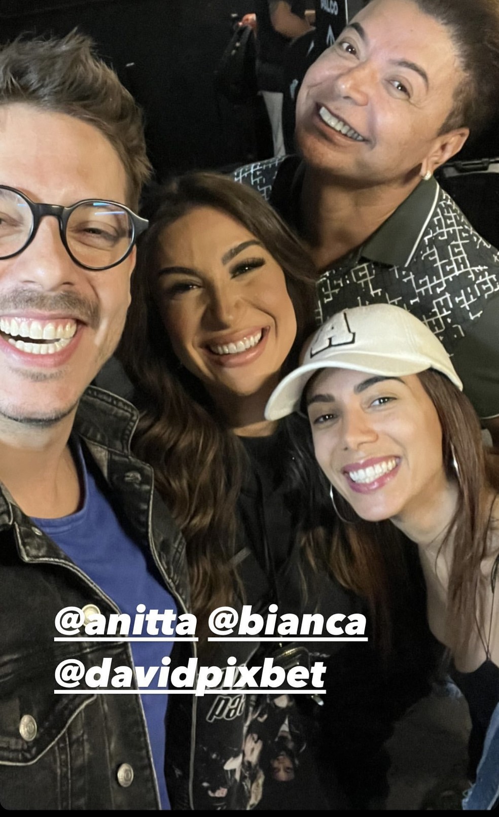Fabio, Bianca, Anitta e David — Foto: Reprodução/Instagram