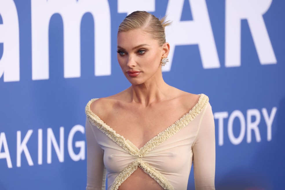 Elsa Hosk aposta em look sexy para gala em Cannes — Foto: Getty Images