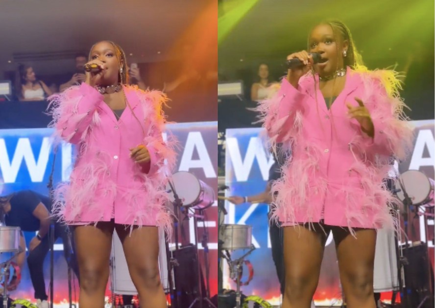 Raquele Cardozo solta a voz na festa do BBB24 e avisa: 'A música requer ...