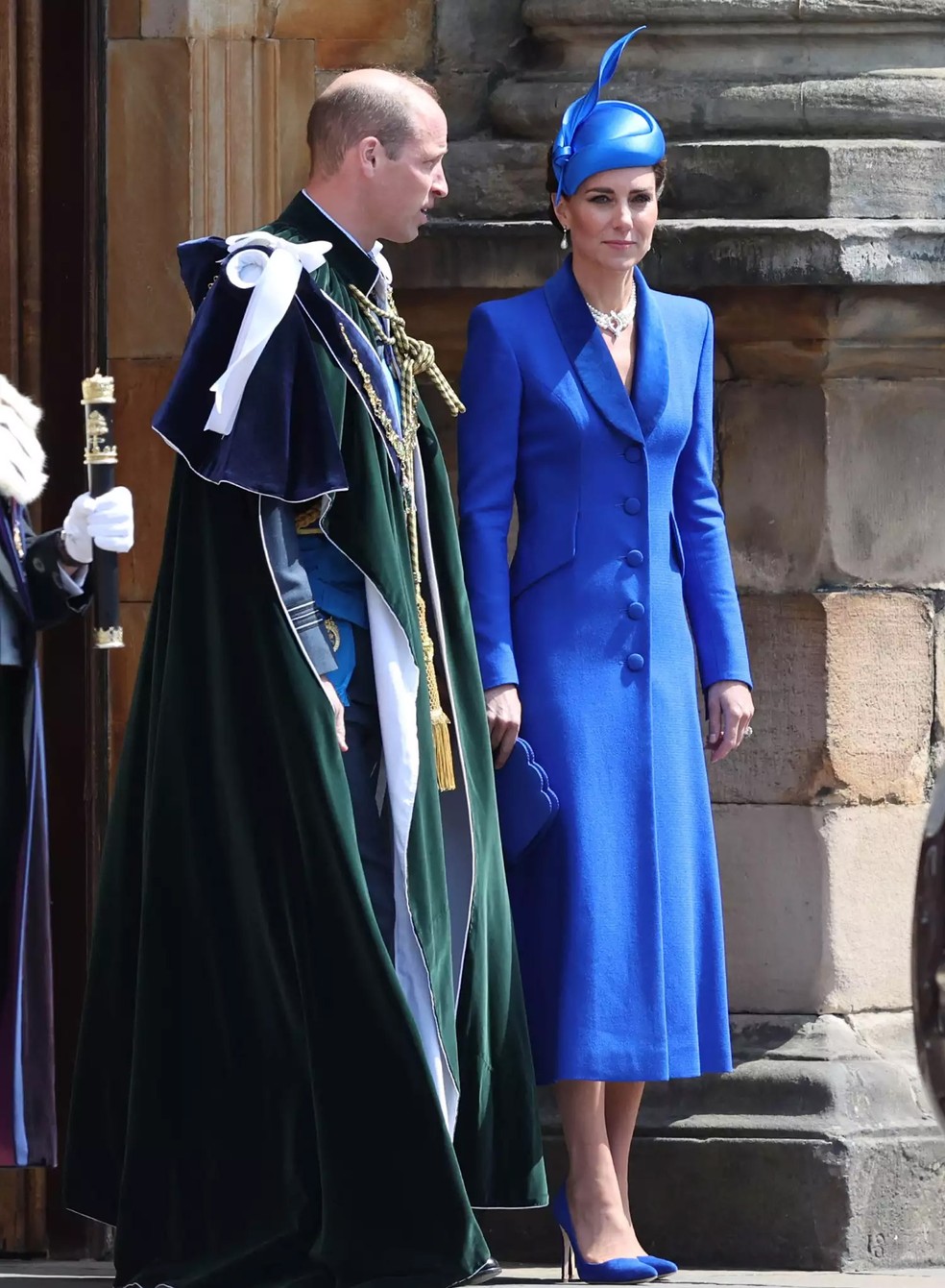 Look azul de Kate Middleton — Foto: Getty Images
