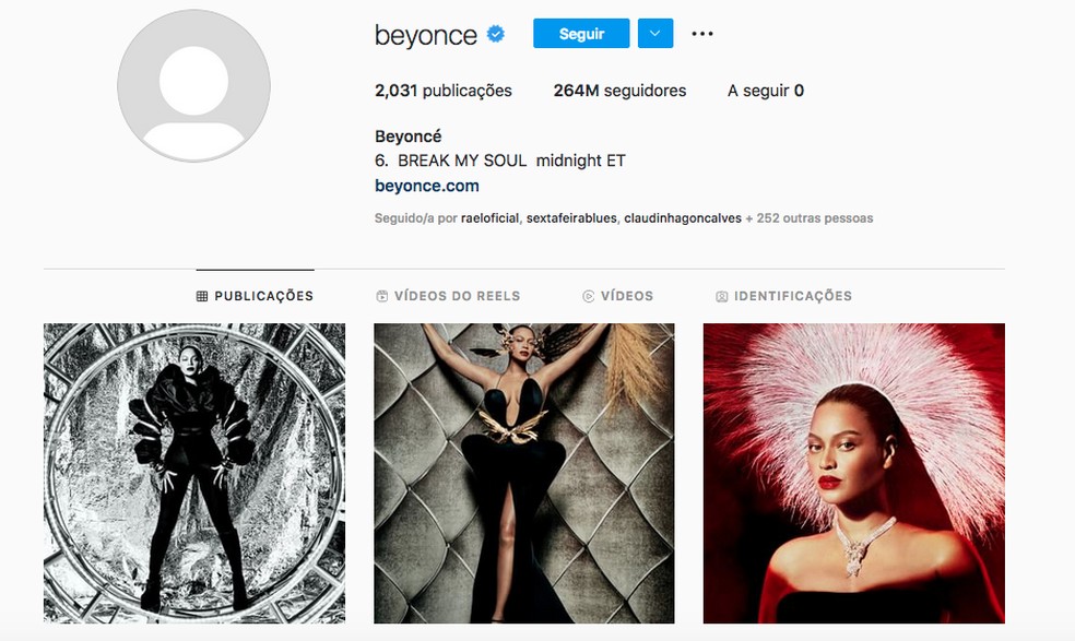 Beyoncé altera redes sociais e anuncia lançamento de single para ...