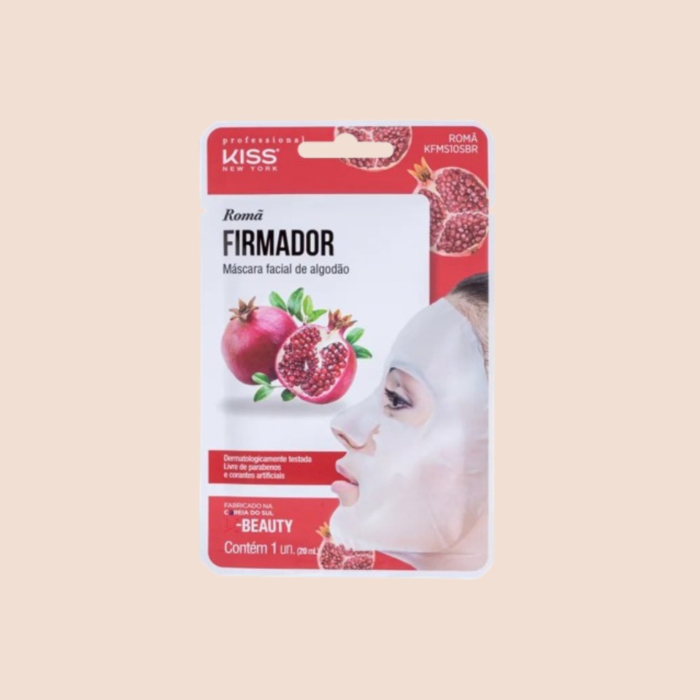 Máscara Facial Firmadora de Romã, da Kiss New York, R$ 13,90  — Foto: Divulgação