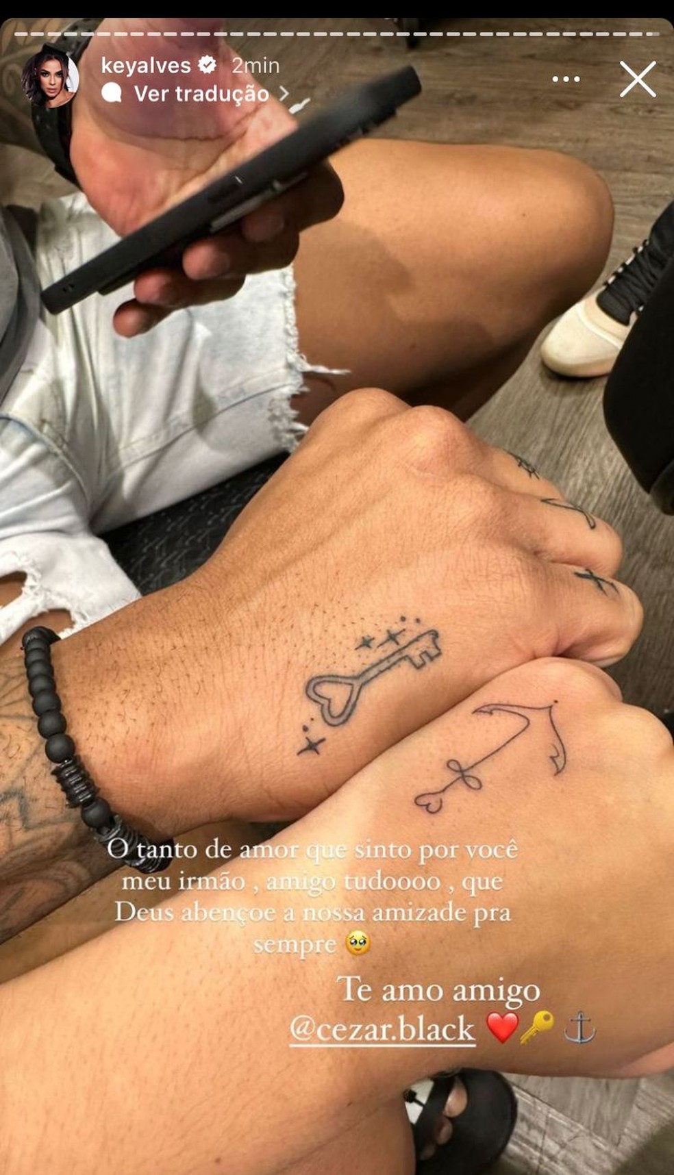 Key Alves e César Black — Foto: Reprodução/Instagram