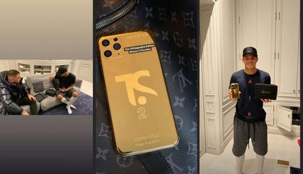 Thiago Silva usa acessório de celular de mais de R$ 20 mil (Foto: Reprodução/Instagram) — Foto: Glamour