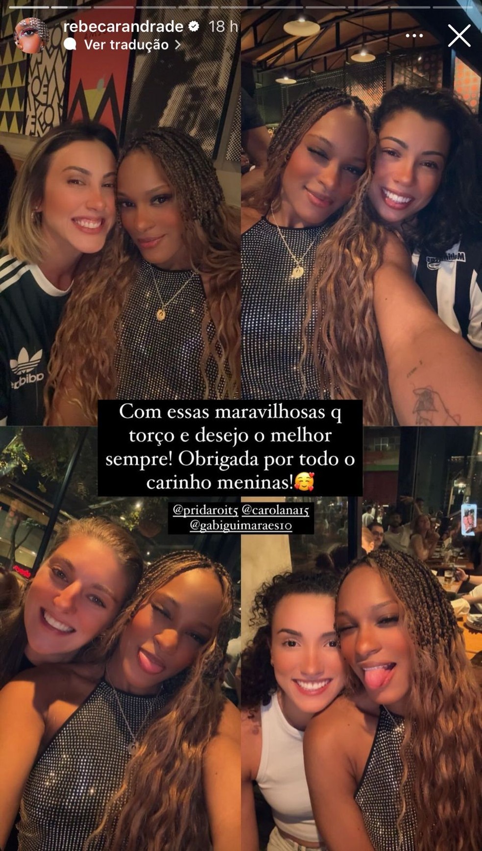 Rebeca Andrade e Gabi Guimarães treinam juntas: "O milagre foi feito" — Foto: Reprodução/Instagram