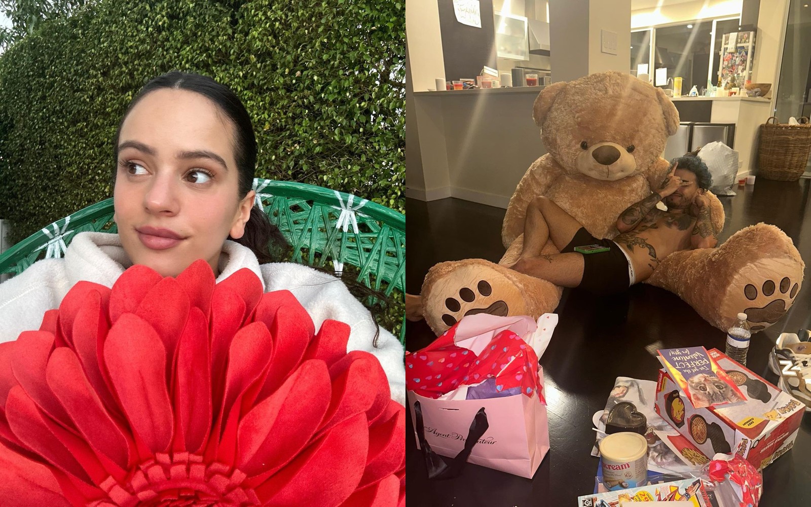 Rosalía compartilha comemoração do Valentine's Day 'Espero que estejam