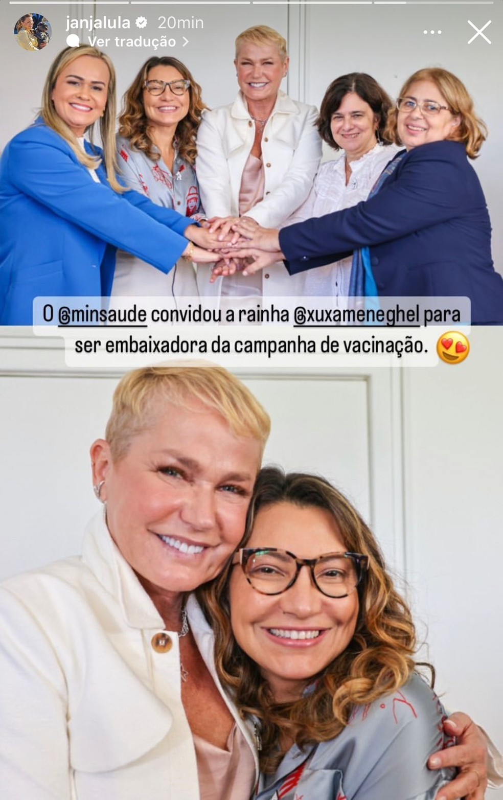 Xuxa recebe convite do MS — Foto: Instagram