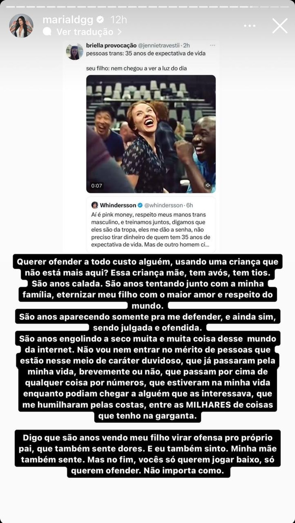 Maria Lina expõe deboches sobre morte de filho com Whindersson Nunes ...