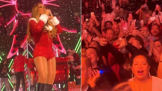 Rihanna é flagrada curtindo show de Mariah Carey da plateia e viraliza