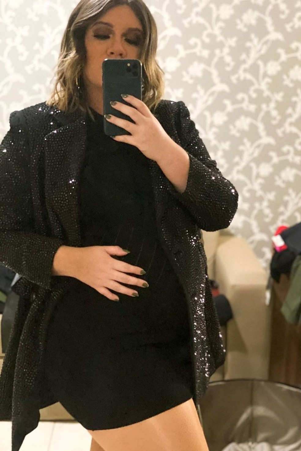 Marília Mendonça durante a gravidez de Leo  (Foto: Reprodução/Instagram) — Foto: Glamour