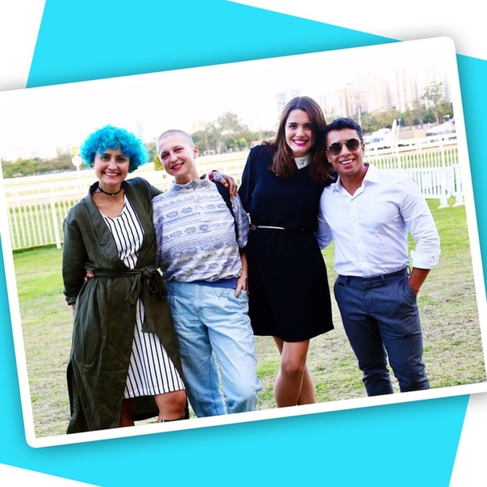 Trio de maquiadores com Fernanda Baldioti, do Caderno Ela (Foto: Roberto Filho) — Foto: Glamour
