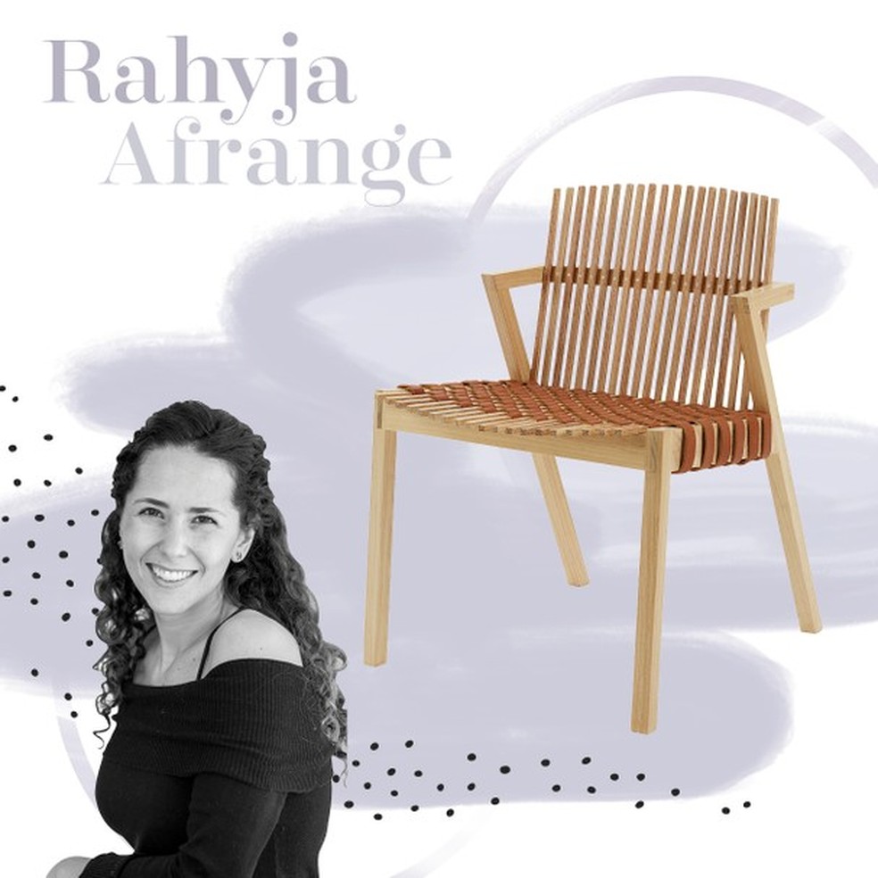Rahyja Afrange, designer paulistana, é fã do estilo nórdico e criadora da cadeira SE7E (Foto: Arte: Victoria Polak) — Foto: Glamour