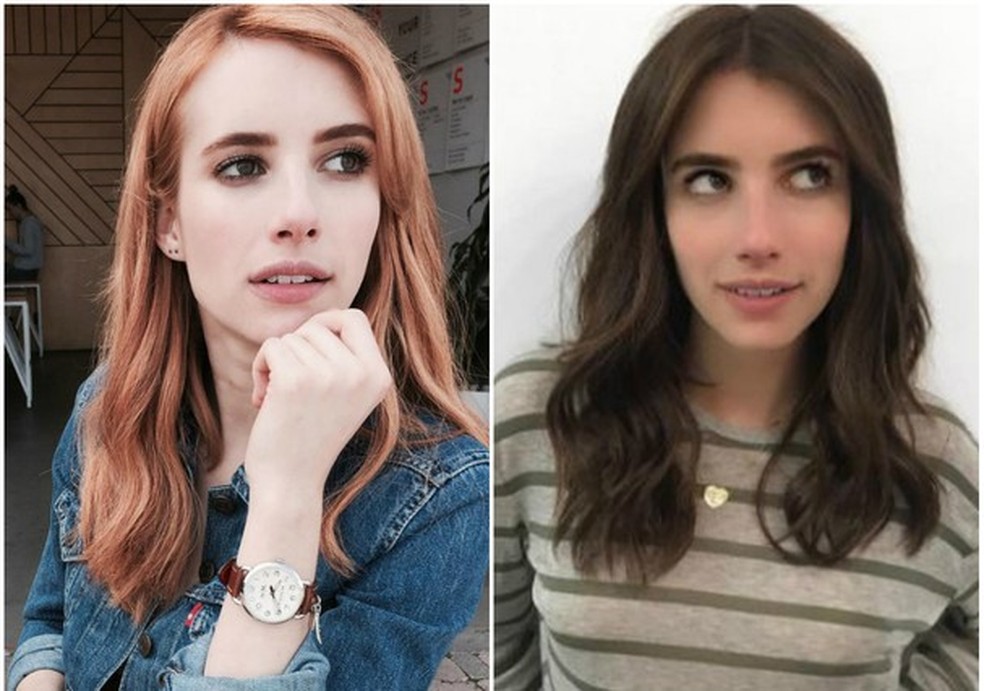 Emma Roberts escurece os fios e surge morena