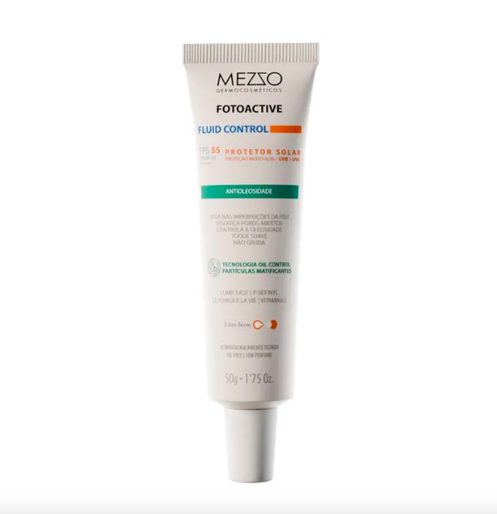 Filtro Solar Facial Fluid Control FPS 55,  Mezzo — Foto: Divulgação