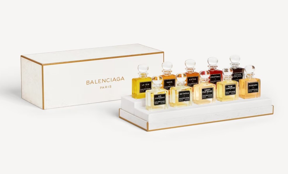Balenciaga relança perfumaria com homenagem à primeira fragrância da marca — Foto: Divulgação