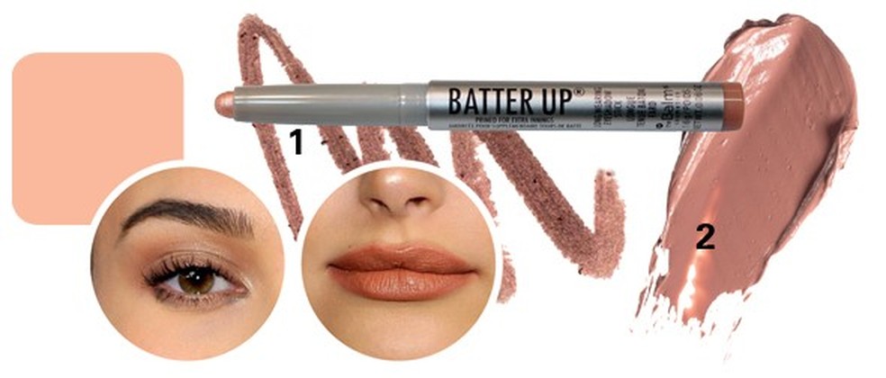 1. Batom líquido mate cor 14, R$ 24, Vult; 2. Sombra cor Curveball, R$ 76, The Balm (Fotos: Condé Nast Archive, Getty Images e Divulgação) — Foto: Glamour