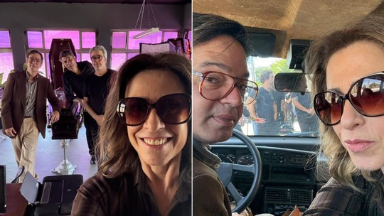 Com novo visual, Fernanda Torres mostra bastidores das gravações de novo filme