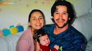 Giovanna Antonelli, Murilo Benício e o filho Pietro — Foto: Reprodução/TV
