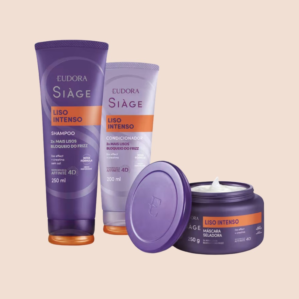 Kit Siàge Liso Intenso Trio, Eudora (R$ 129,87) — Foto: Divulgação