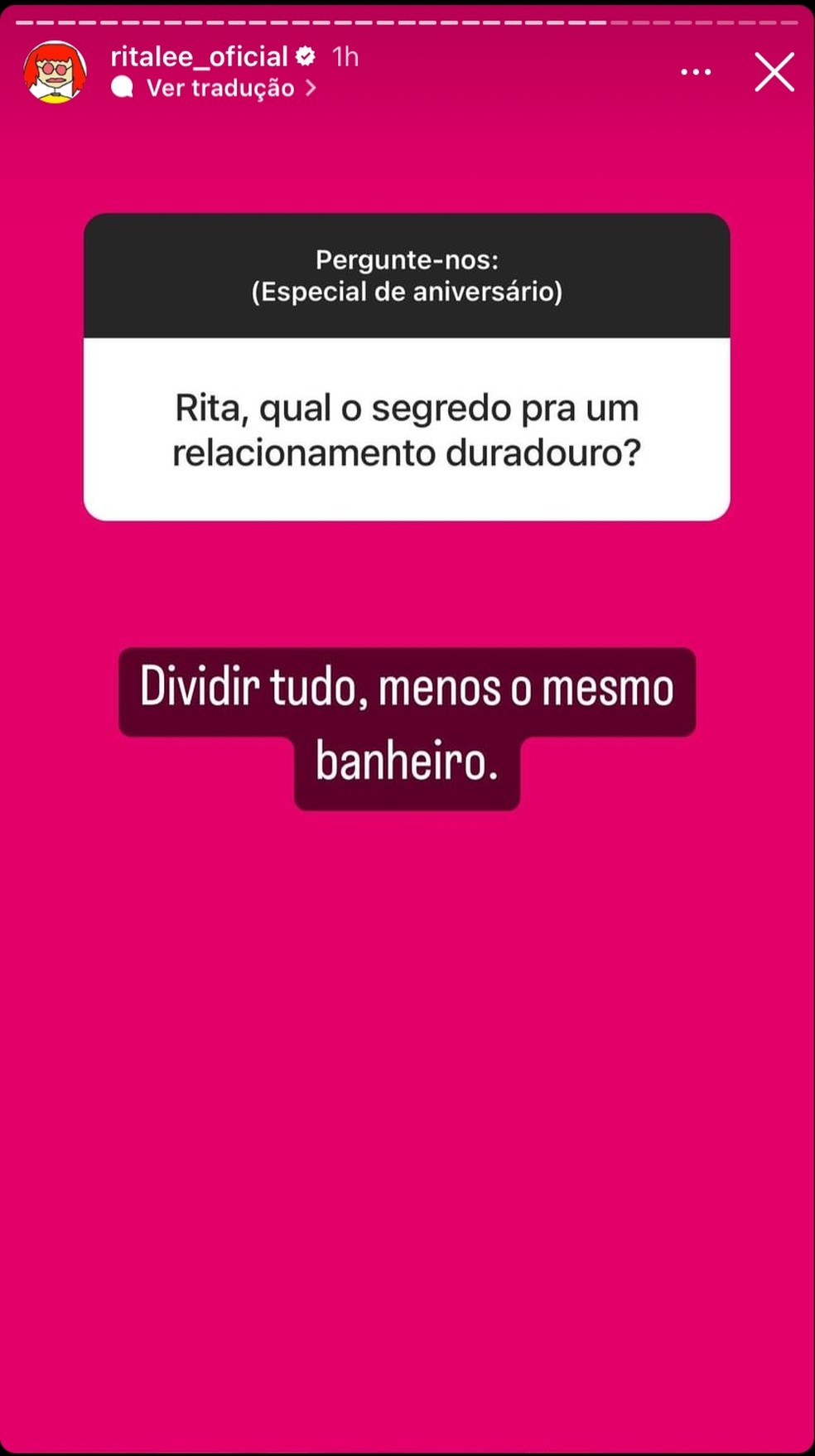 Rita Lee responde perguntas de fãs — Foto: Reprodução/Instagram