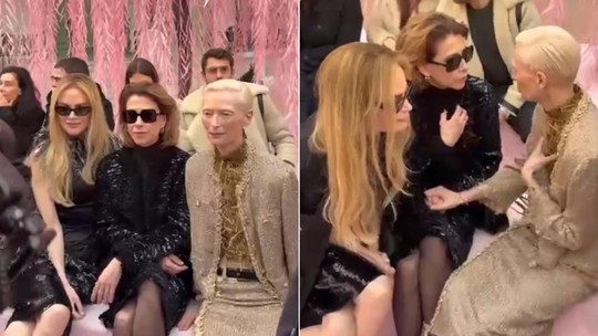 Reunião do Globo de Ouro? Fernanda Torres mostra reencontro com Nicole Kidman e Tilda Swinton em desfile
