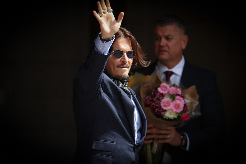 Johnny Depp chegando ao tribunal — Foto: Getty Images