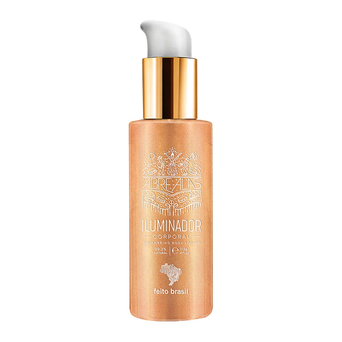 Iluminador Corporal Abre Alas Dourado, da Feito Brasil (R$ 219)