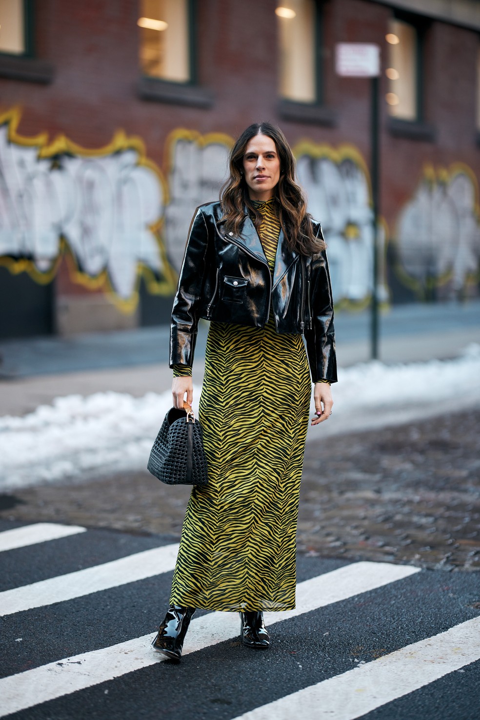 NYFW: estampa de zebra no street style da temporada — Foto: Spotlight Launchmetrics