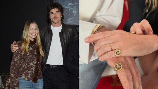 Margot Robbie presenteia Jacob Elordi com anel inspirado em 'O Morro dos Ventos Uivantes'