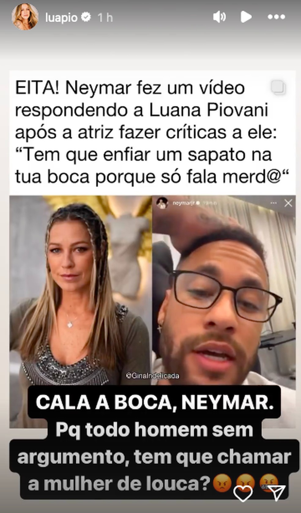 Luana reposta publicações de internatas que são a seu favor — Foto: Reprodução/Instagram
