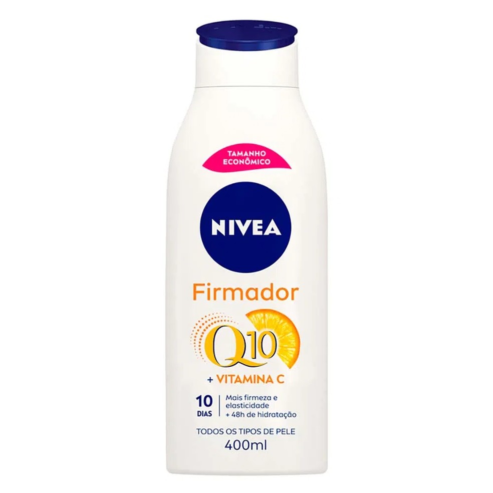  Loção Hidratante Firmador Q10 + Vitamina C, da Nivea (R$ 42,91)  — Foto: Divulgação