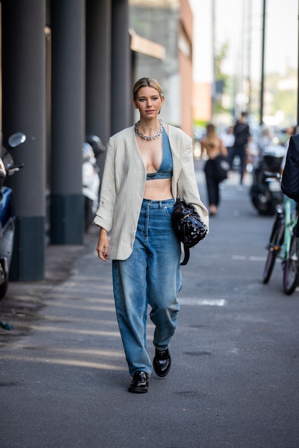 Semana da moda Milão: Combo bralette + blazer