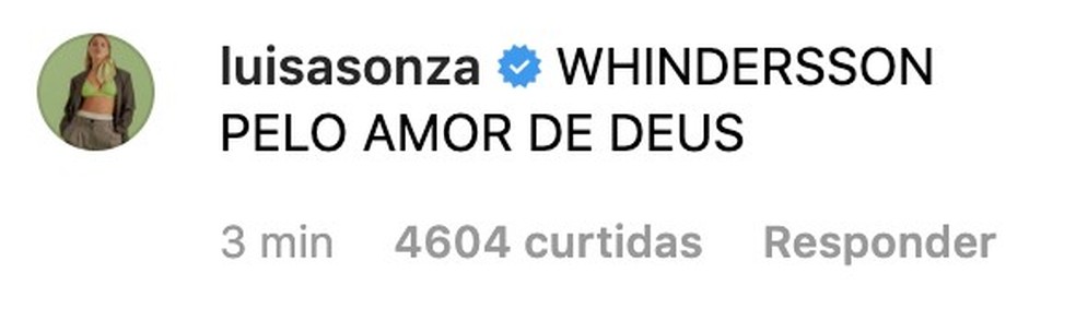 Luísa Sonza "repreende" Whindersson Nunes (Foto: Reprodução/Instagram) — Foto: Glamour