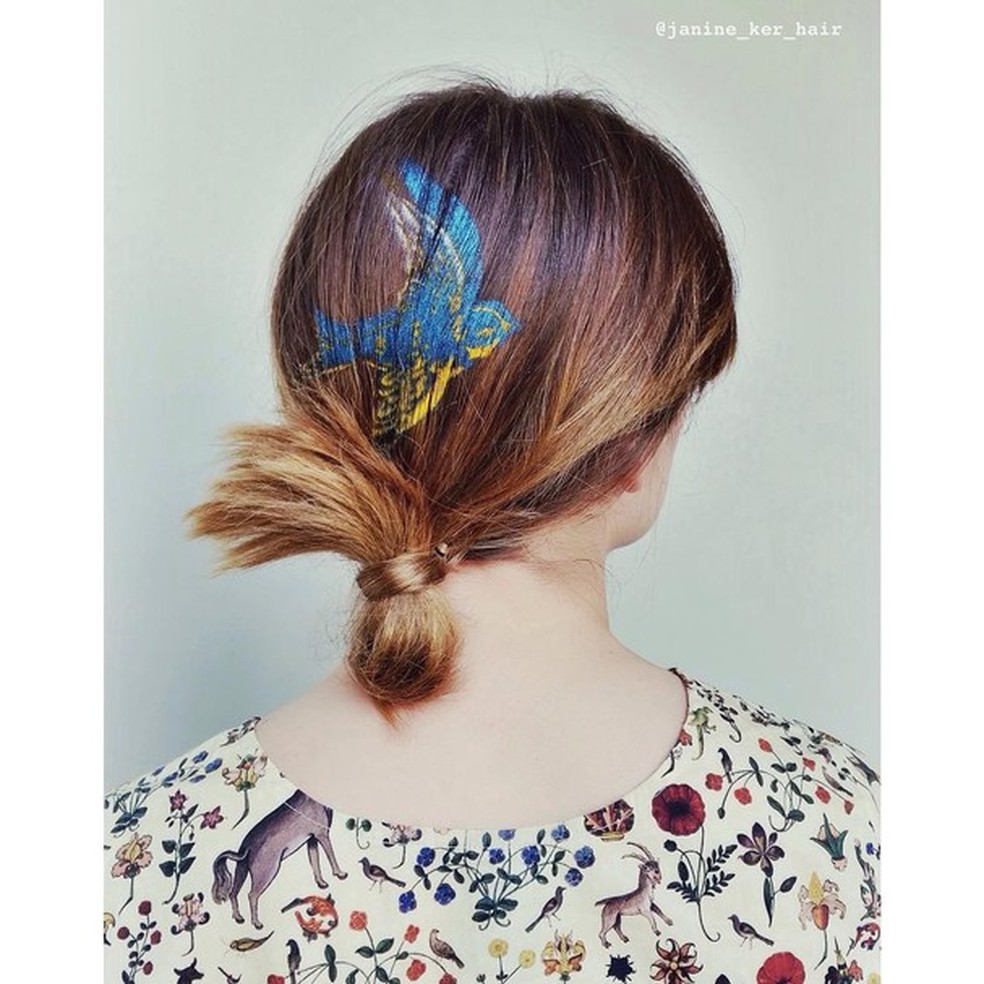 Cabelo colorido com estêncil (Foto: Reprodução/ Instagram) — Foto: Glamour