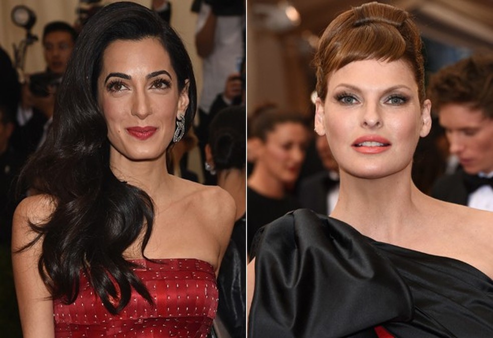 Amal Alamuddin e Linda Evangelista também são exemplos de personalidades com narizes grandes (Foto: Getty Images) — Foto: Glamour