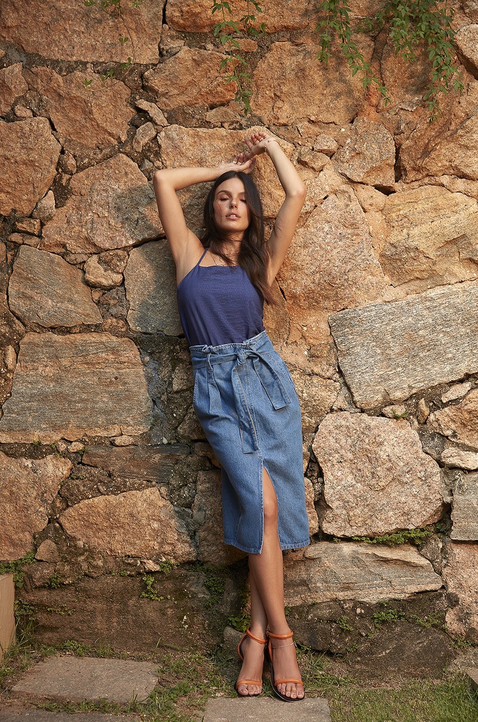 Saia jeans hot sale midi dzarm