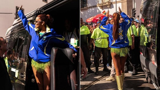 Ludmilla se inspira nas cores da bandeira do Brasil em look para Bloco no Rio de Janeiro