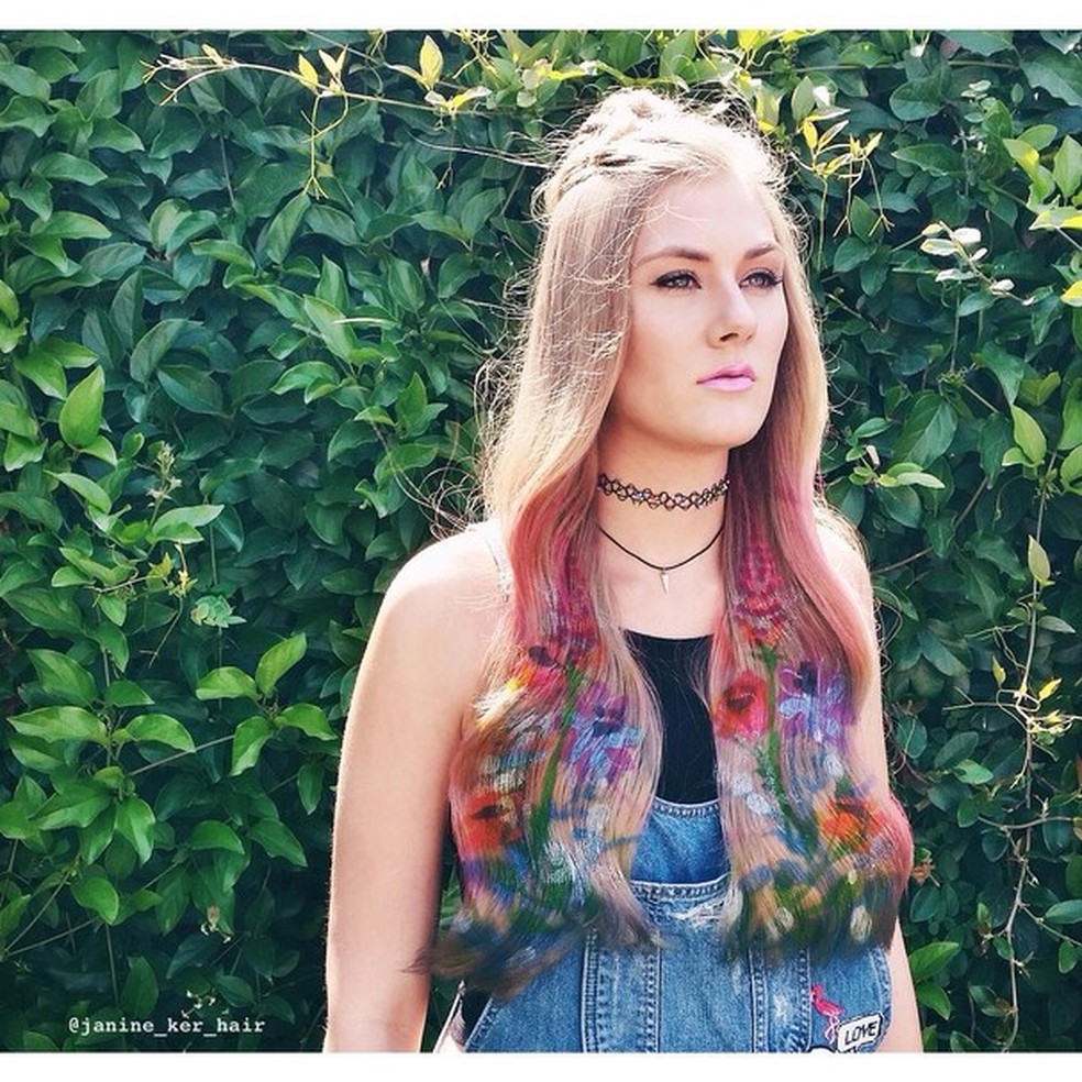 Cabelo de estêncil (Foto: Reprodução/ Instagram) — Foto: Glamour