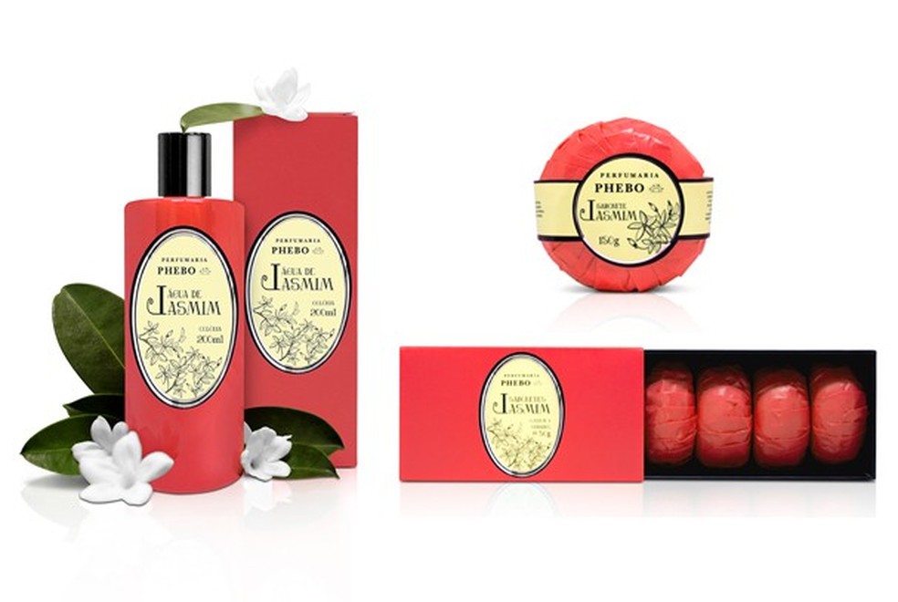 Colônia, sabonete e kit de mini sabonetes Água de Jasmim da Perfumaria Phebo, que pertence a Granado (Foto: Divulgação) — Foto: Glamour