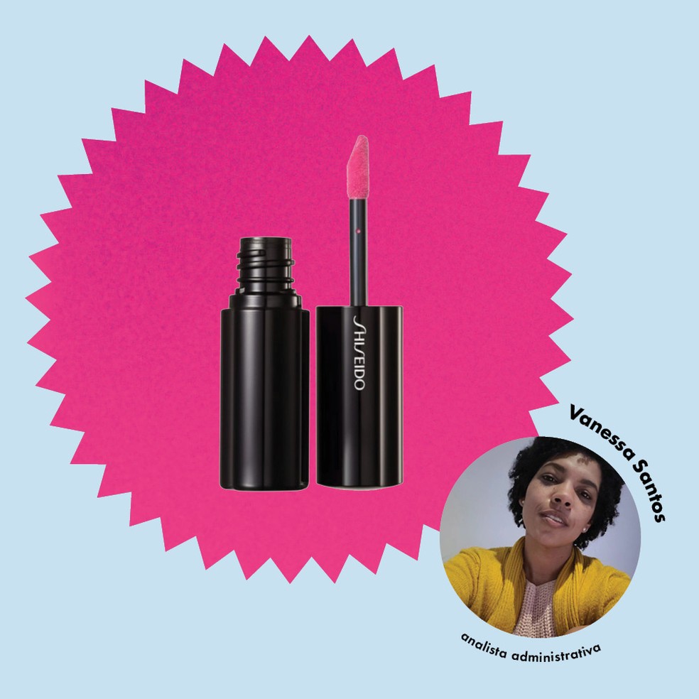 Batom líquido espelhado Lacquer Rouge, cor Diva, Shiseido  — Foto: glamour