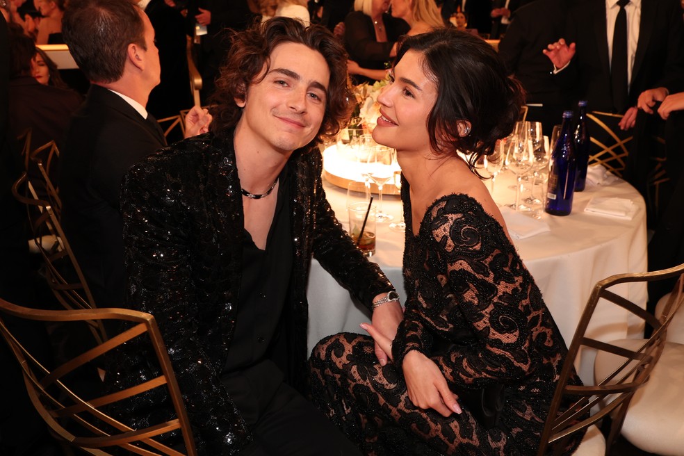Timothée Chalamet e Kylie Jenner — Foto: Getty Images