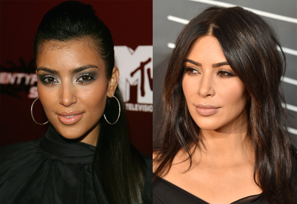 Antes (2006) e depois (2016) de Kim Kardashian (Foto: Michael Buckner e Dimitrios Kambouris / Getty Images) — Foto: Glamour