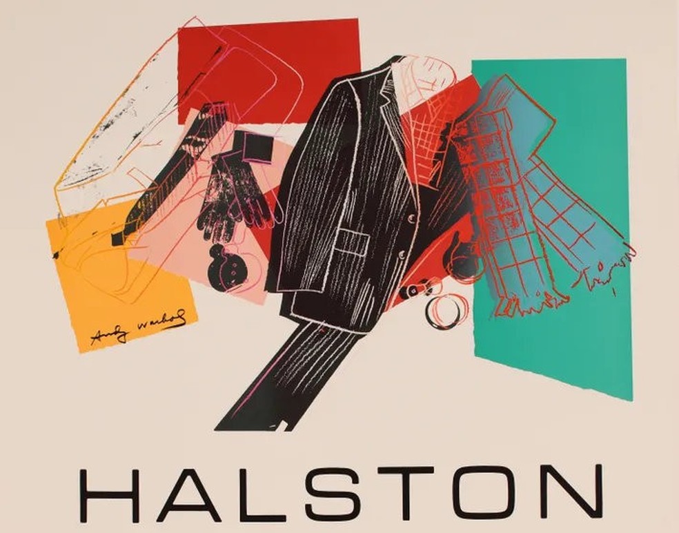 Arte criada por Andy Warhol para Halston (Foto: Reprodução) — Foto: Glamour