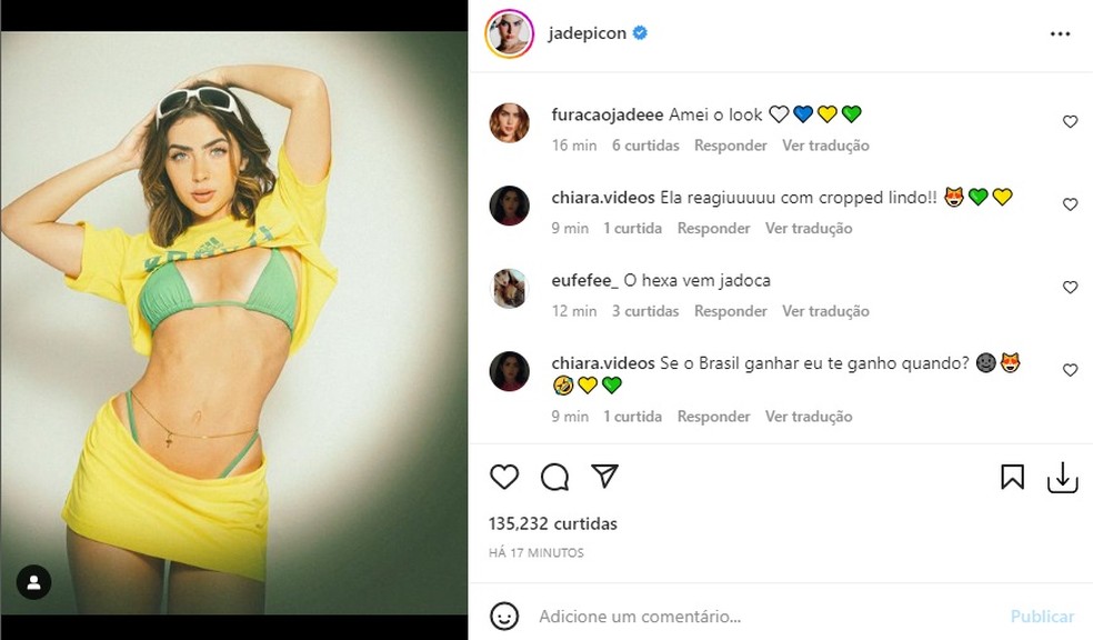 Jade Picon — Foto: Reprodução/Instagram