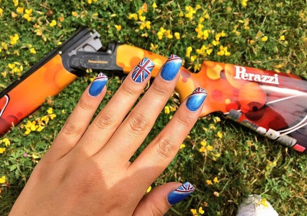 Unhas de Amber Hill pras Olimpíadas 2016, no Rio (Foto: Reprodução/ Instagram) — Foto: Glamour