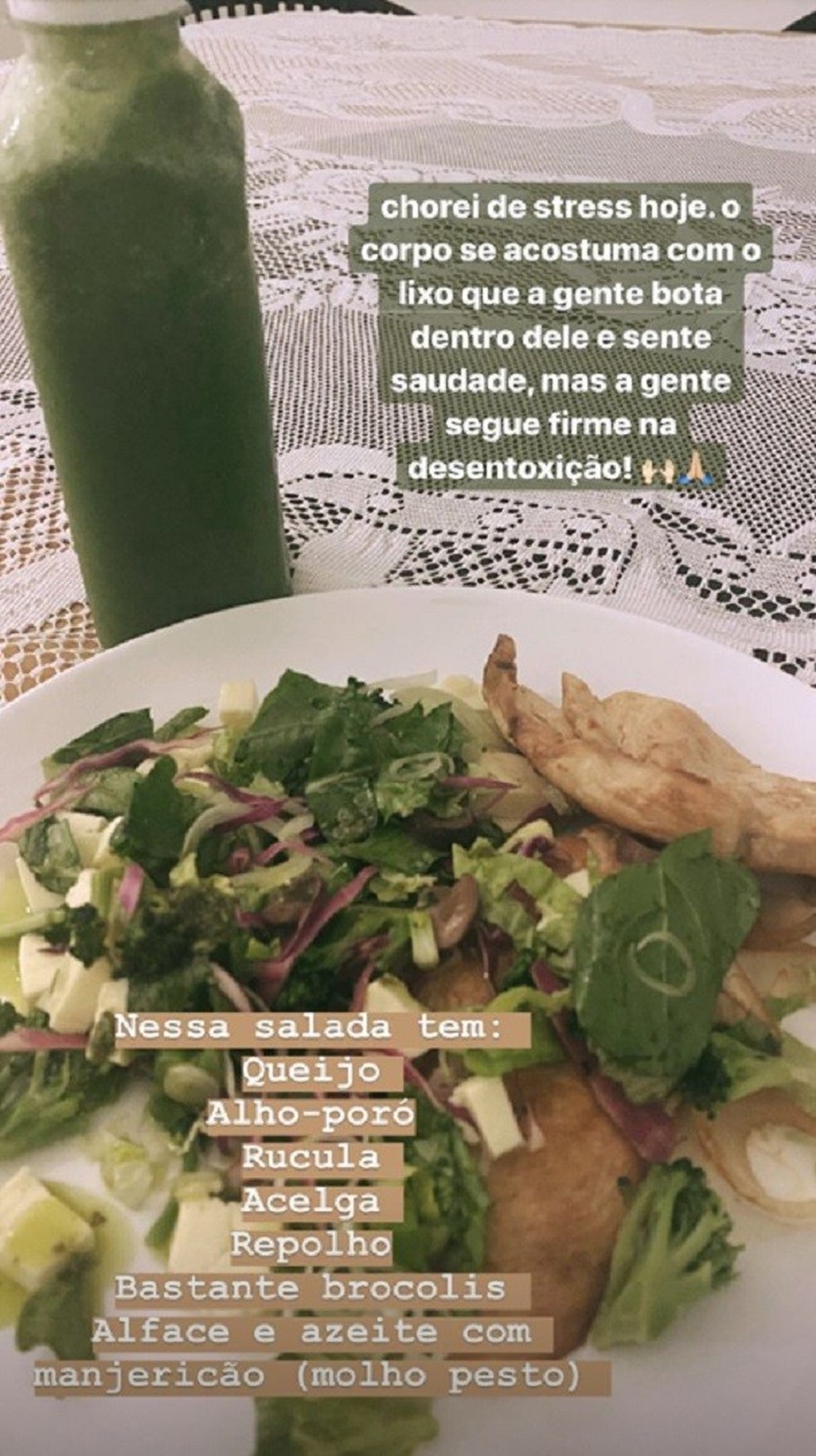 Marília Mendonça compartilha foto de seu prato da reeducação alimentar  (Foto: Instagram/Reprodução) — Foto: Glamour