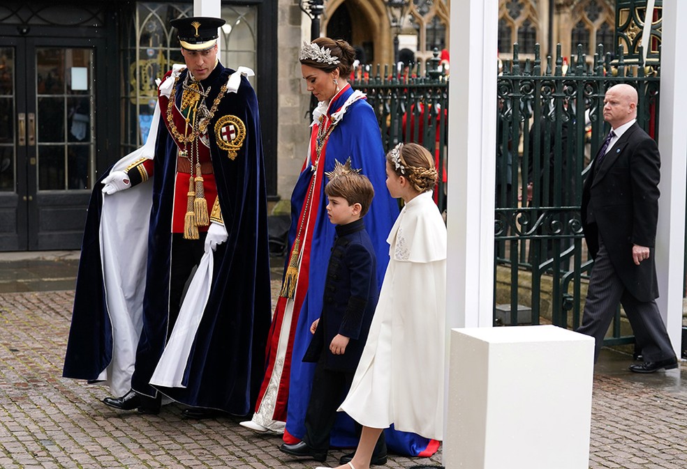 Kate, William, Louis e Charlotte — Foto: Getty Images